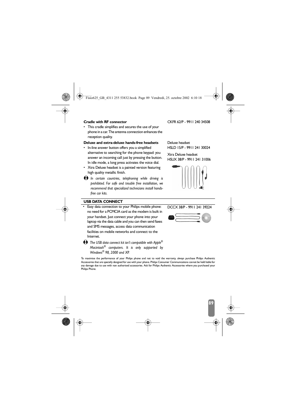 Philips Fisio 625 User Manual | Page 91 / 92