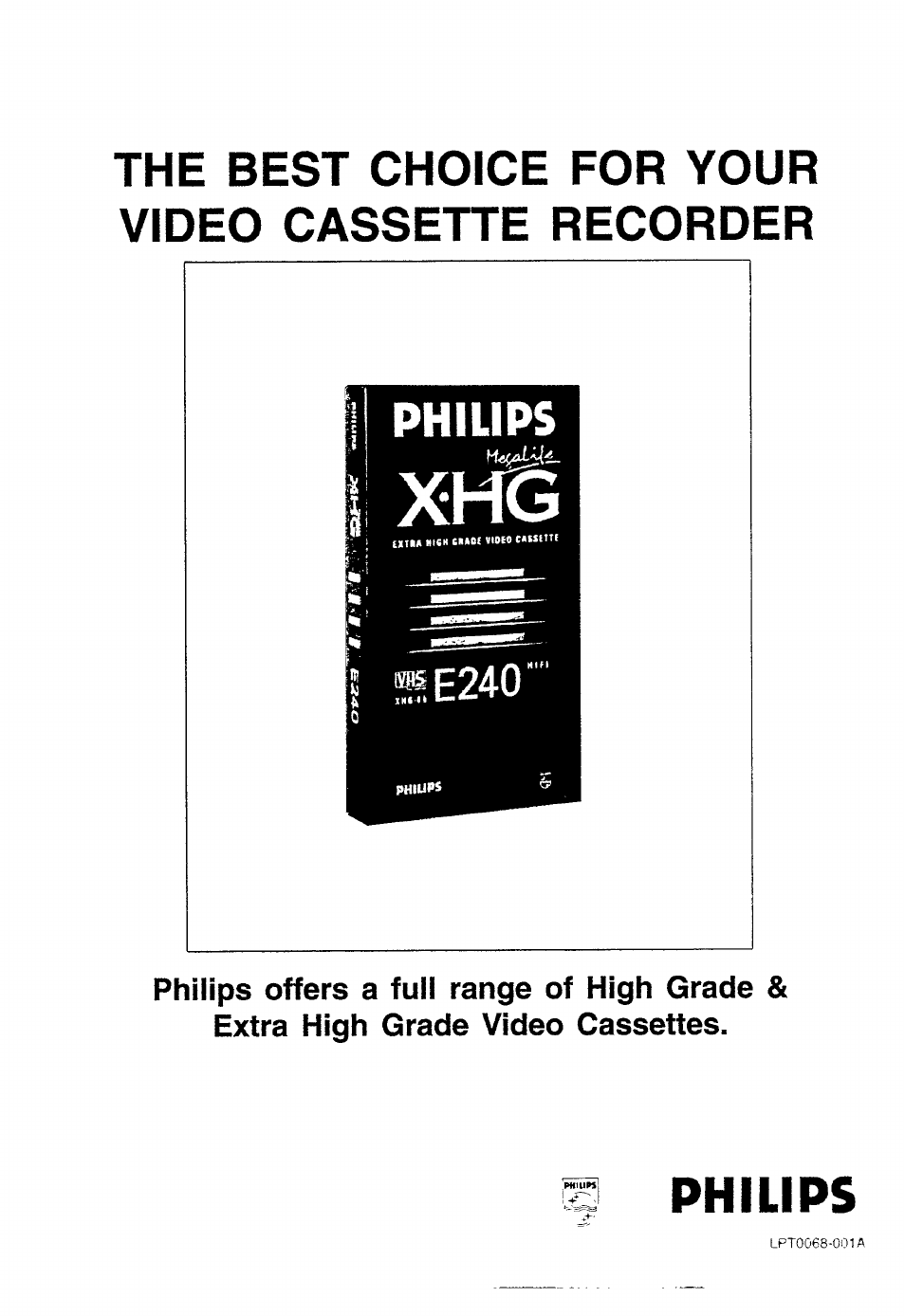 The best choice for your video cassette recorder, Philips | Philips turbo drive VR550 User Manual | Page 28 / 28