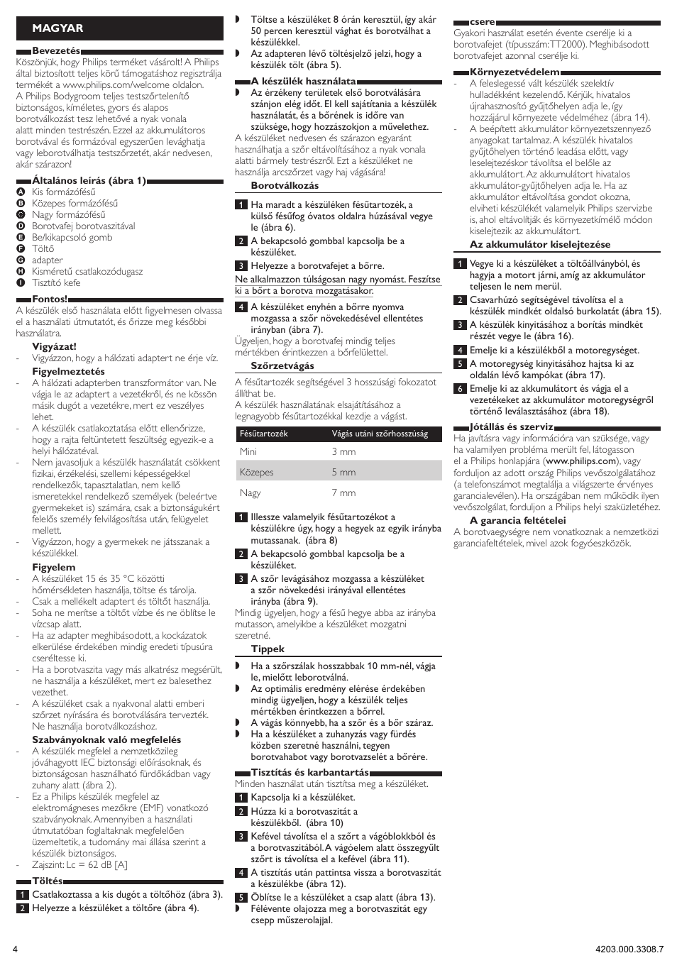 Magyar | Philips TT2022 User Manual | Page 4 / 7