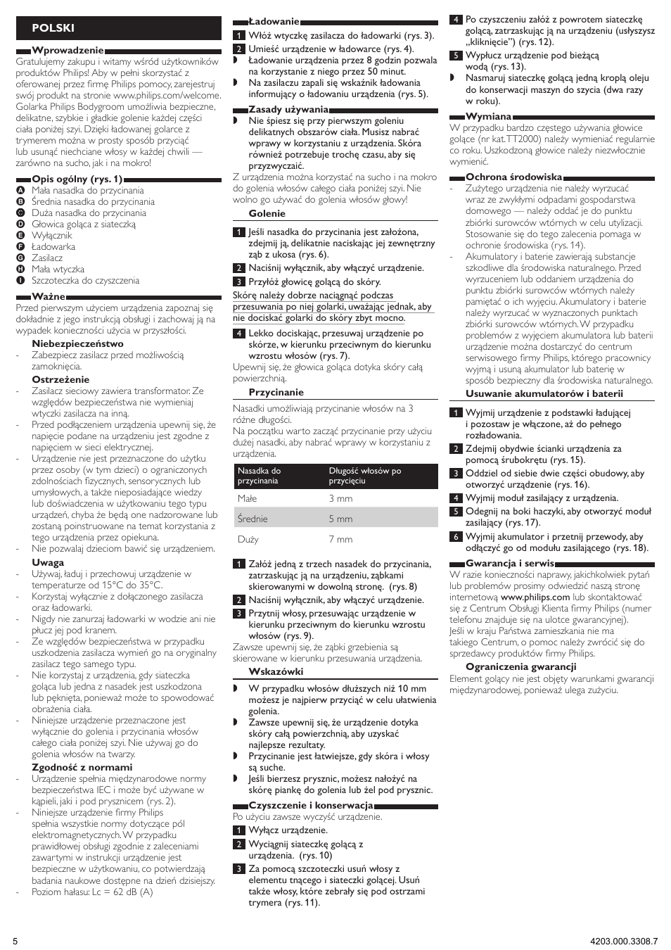 Polski | Philips TT2022 User Manual | Page 5 / 7