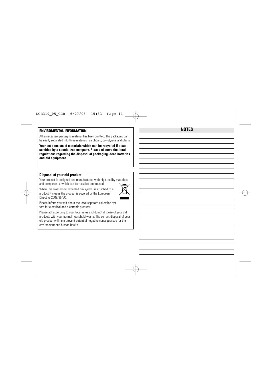 Philips dcb310 User Manual | Page 11 / 11