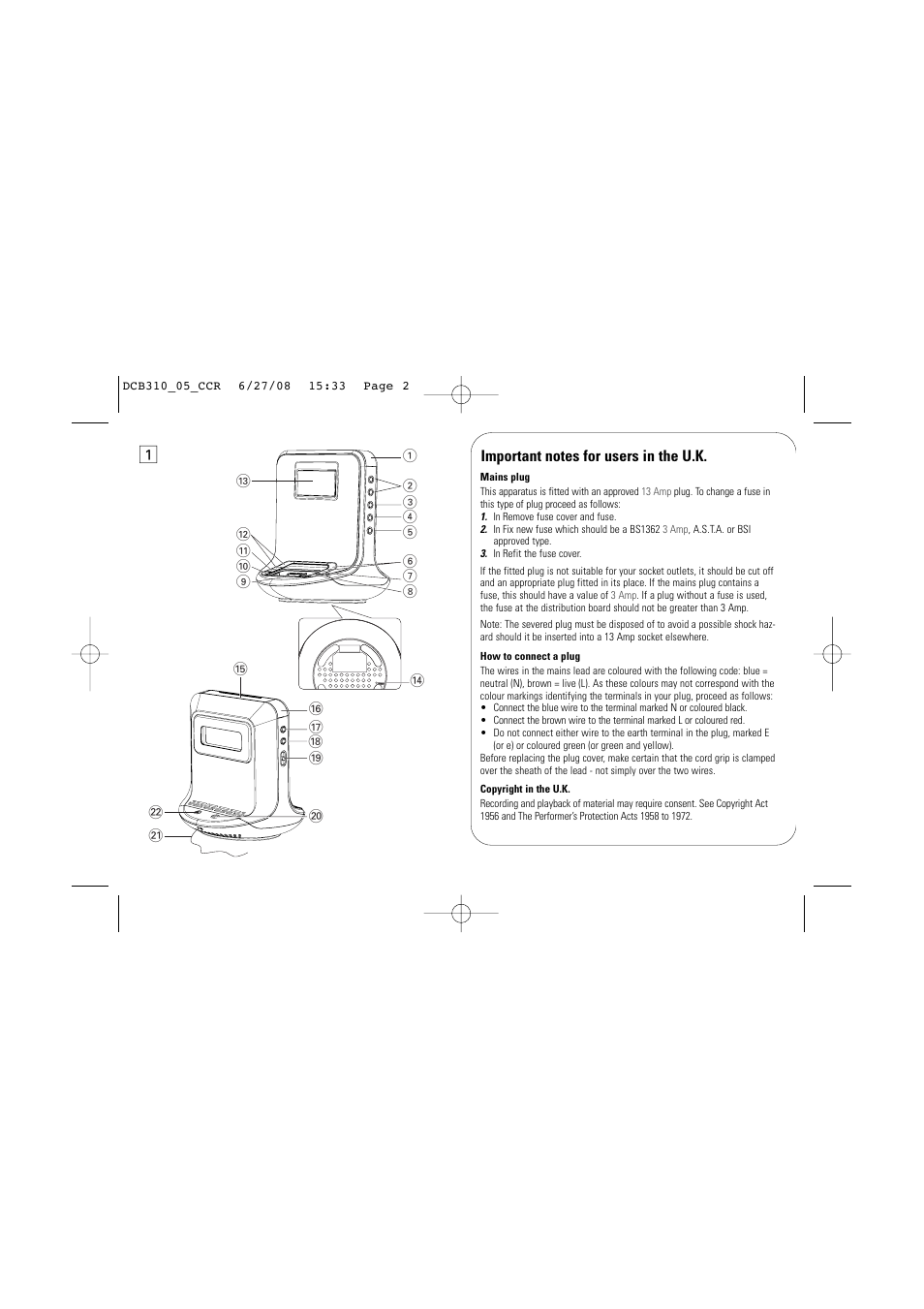 Philips dcb310 User Manual | Page 2 / 11