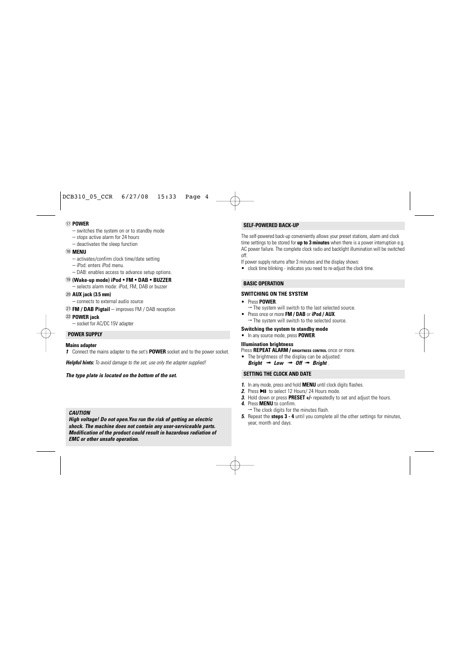 Philips dcb310 User Manual | Page 4 / 11