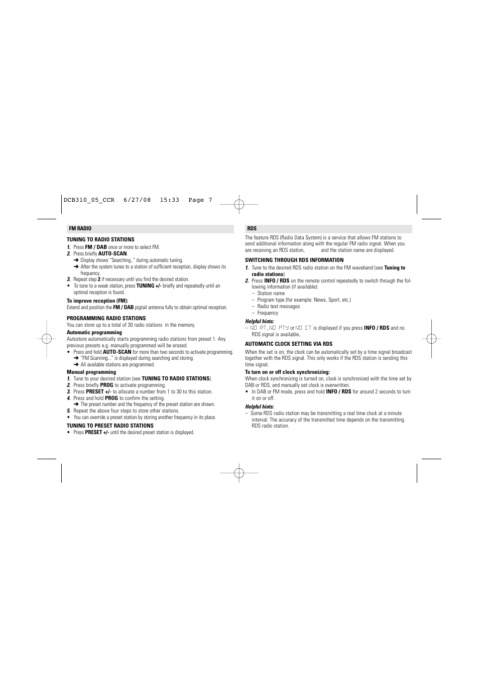 Philips dcb310 User Manual | Page 7 / 11
