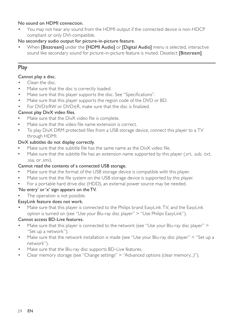 Play | Philips EN BDP3200 User Manual | Page 24 / 55