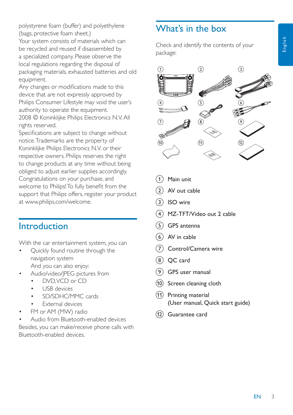 Introduction, What’s in the box | Philips CID3685 User Manual | Page 4 / 36