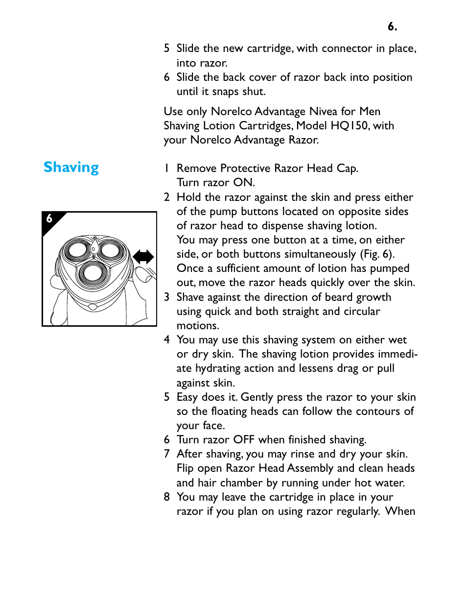 Shaving | Philips 5616X User Manual | Page 11 / 17