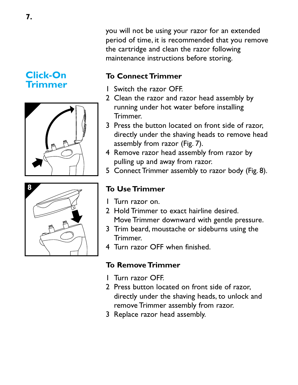 Click-on trimmer | Philips 5616X User Manual | Page 12 / 17