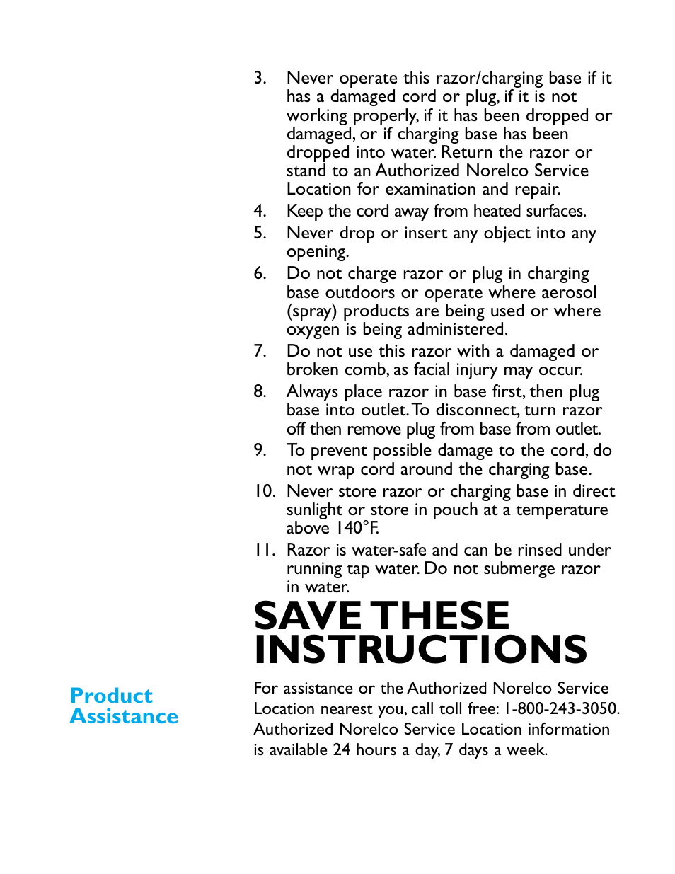 Save these instructions | Philips 5616X User Manual | Page 3 / 17