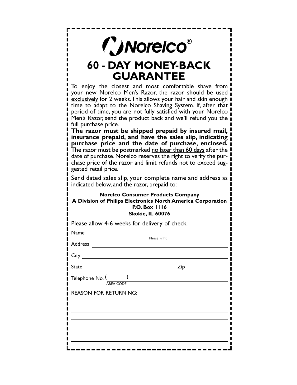60 - day money-back guarantee | Philips 5616X User Manual | Page 6 / 17
