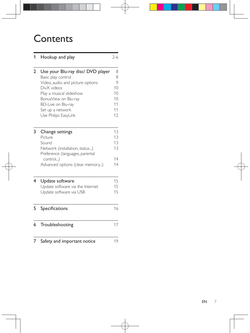 Philips BDP2900 User Manual | Page 7 / 25