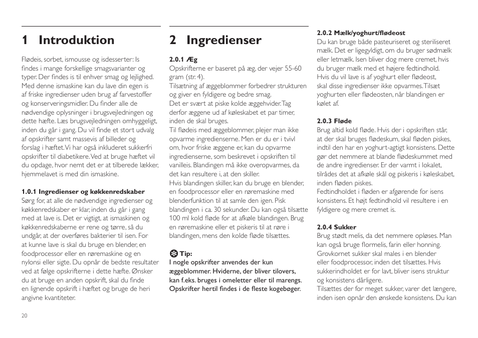 1 introduktion, 2 ingredienser | Philips HR2305 User Manual | Page 20 / 84