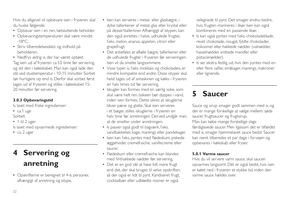 4 servering og anretning, 5 saucer | Philips HR2305 User Manual | Page 22 / 84