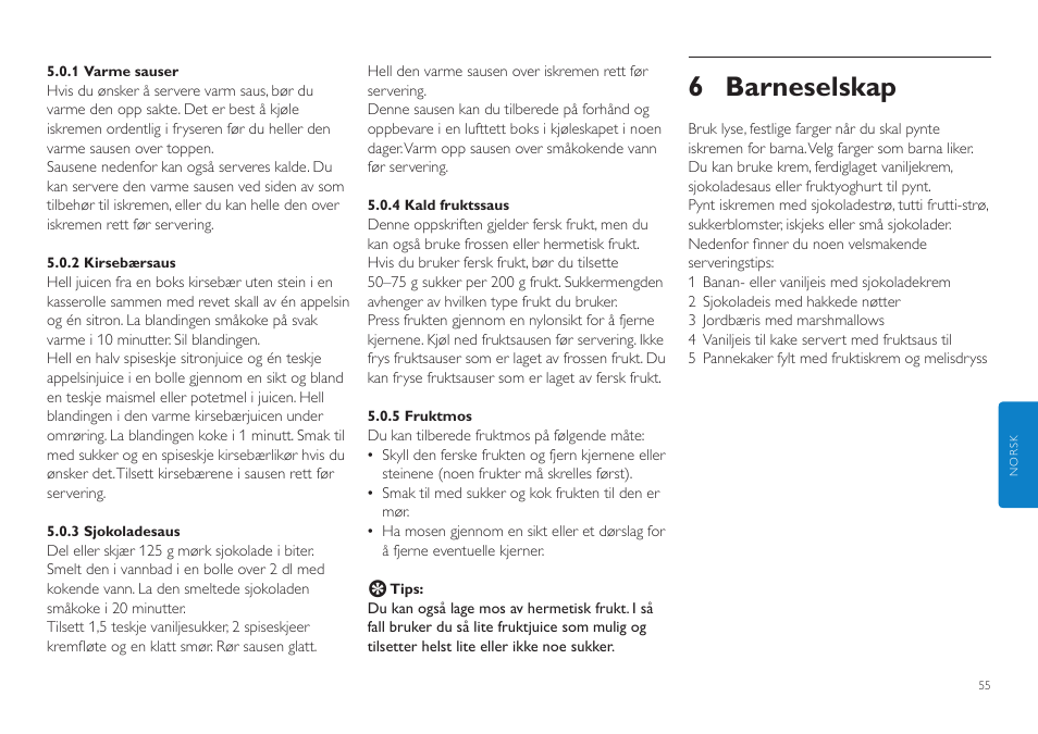 6 barneselskap | Philips HR2305 User Manual | Page 55 / 84