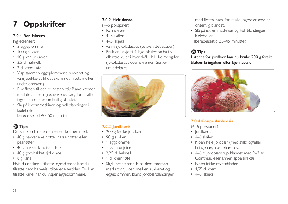 7 oppskrifter | Philips HR2305 User Manual | Page 56 / 84