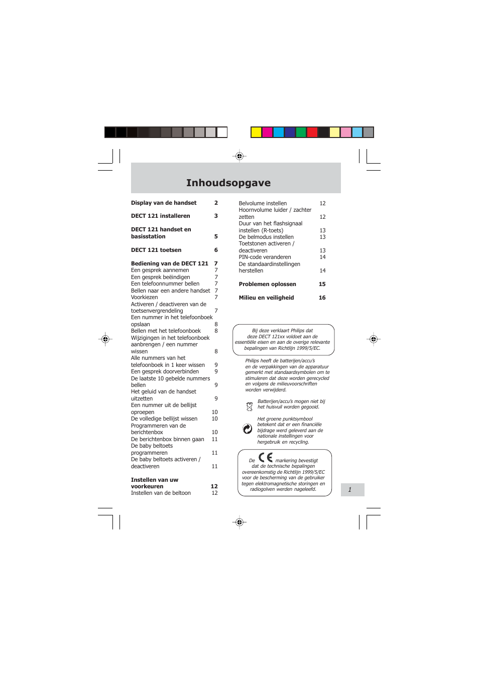 Inhoudsopgave | Philips VOIP021 User Manual | Page 56 / 72