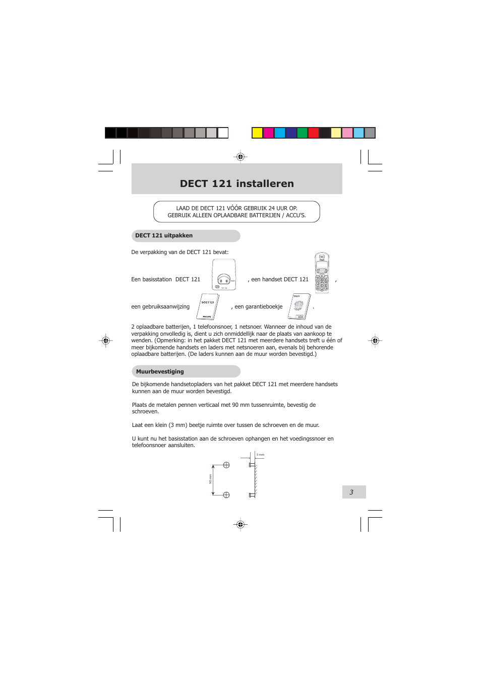 Dect 121 installeren | Philips VOIP021 User Manual | Page 58 / 72