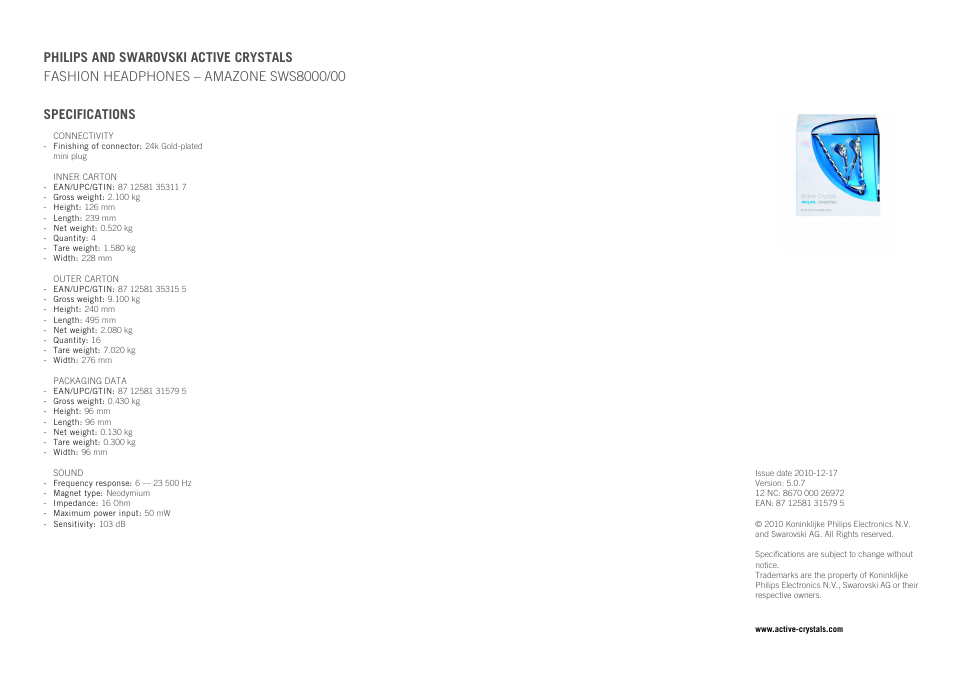 Philips Amazone SWS8000/00 User Manual | Page 2 / 2