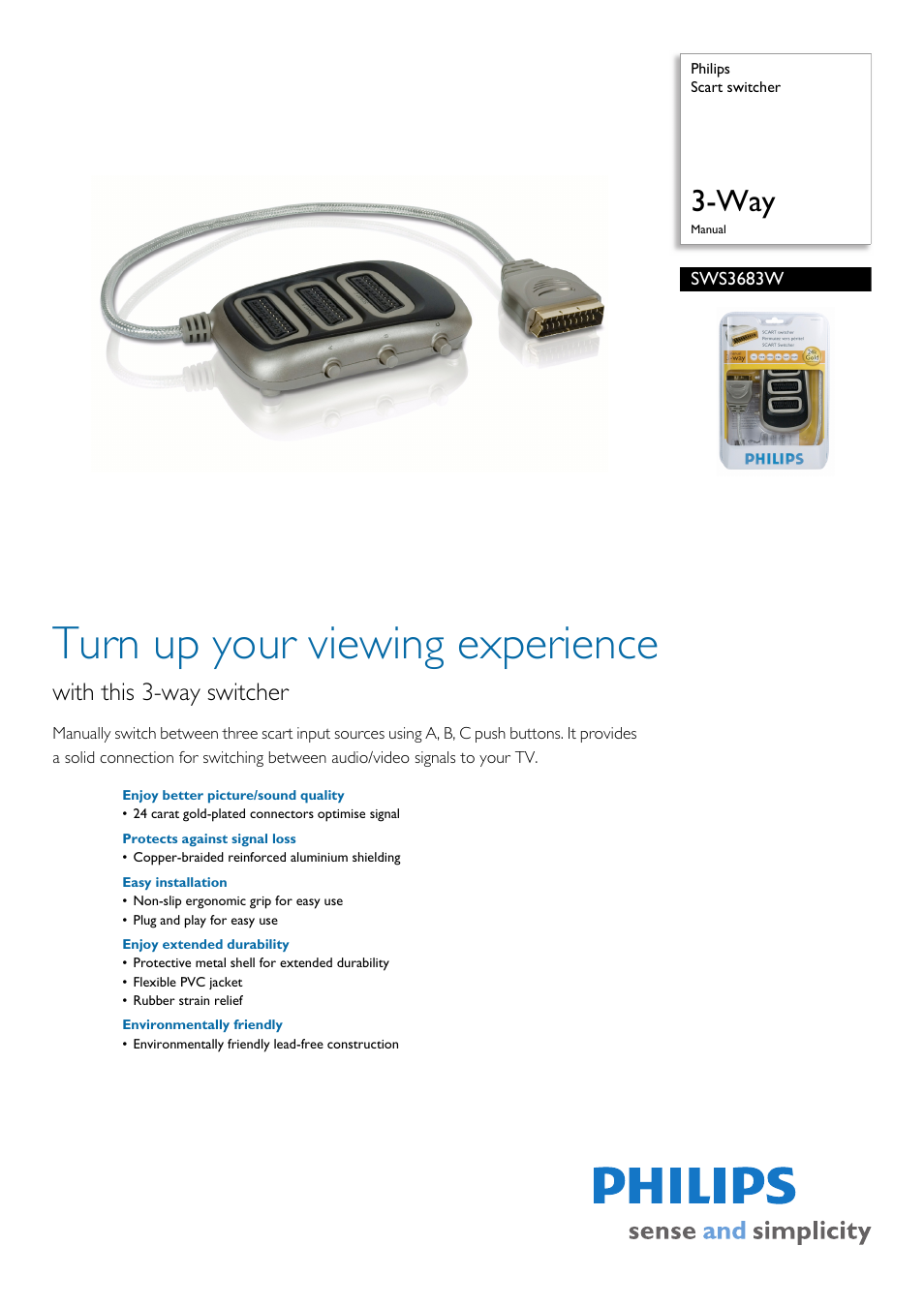 Philips SWS3683W User Manual | 2 pages