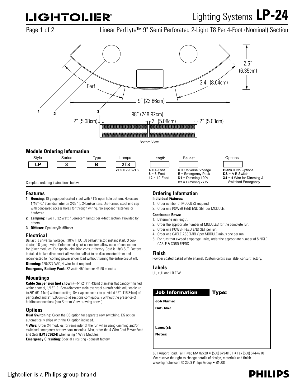 Philips Linear Perflyte LP-24 User Manual | 2 pages