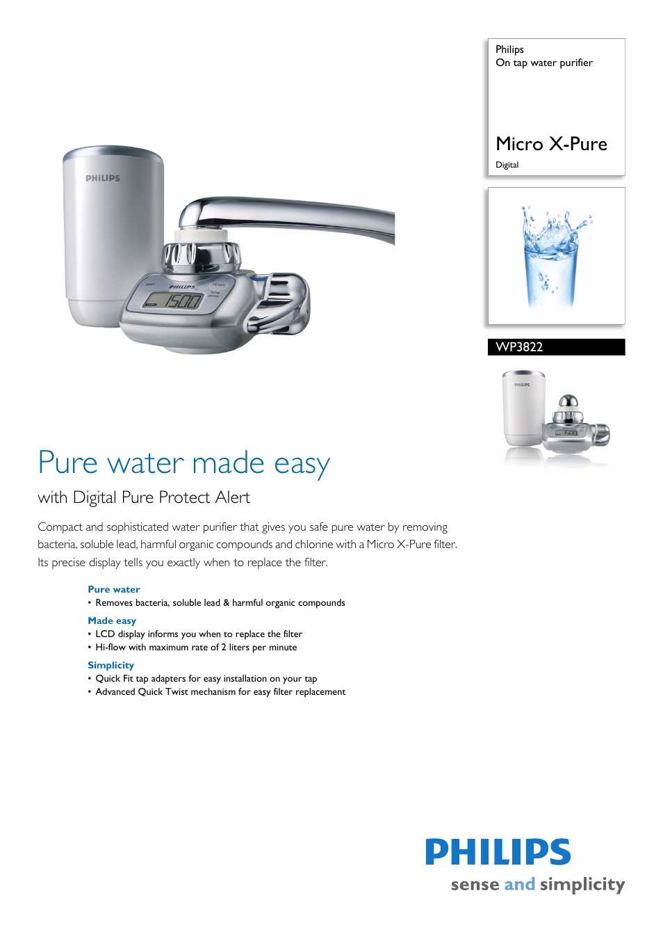 Philips WP3822 User Manual | 2 pages