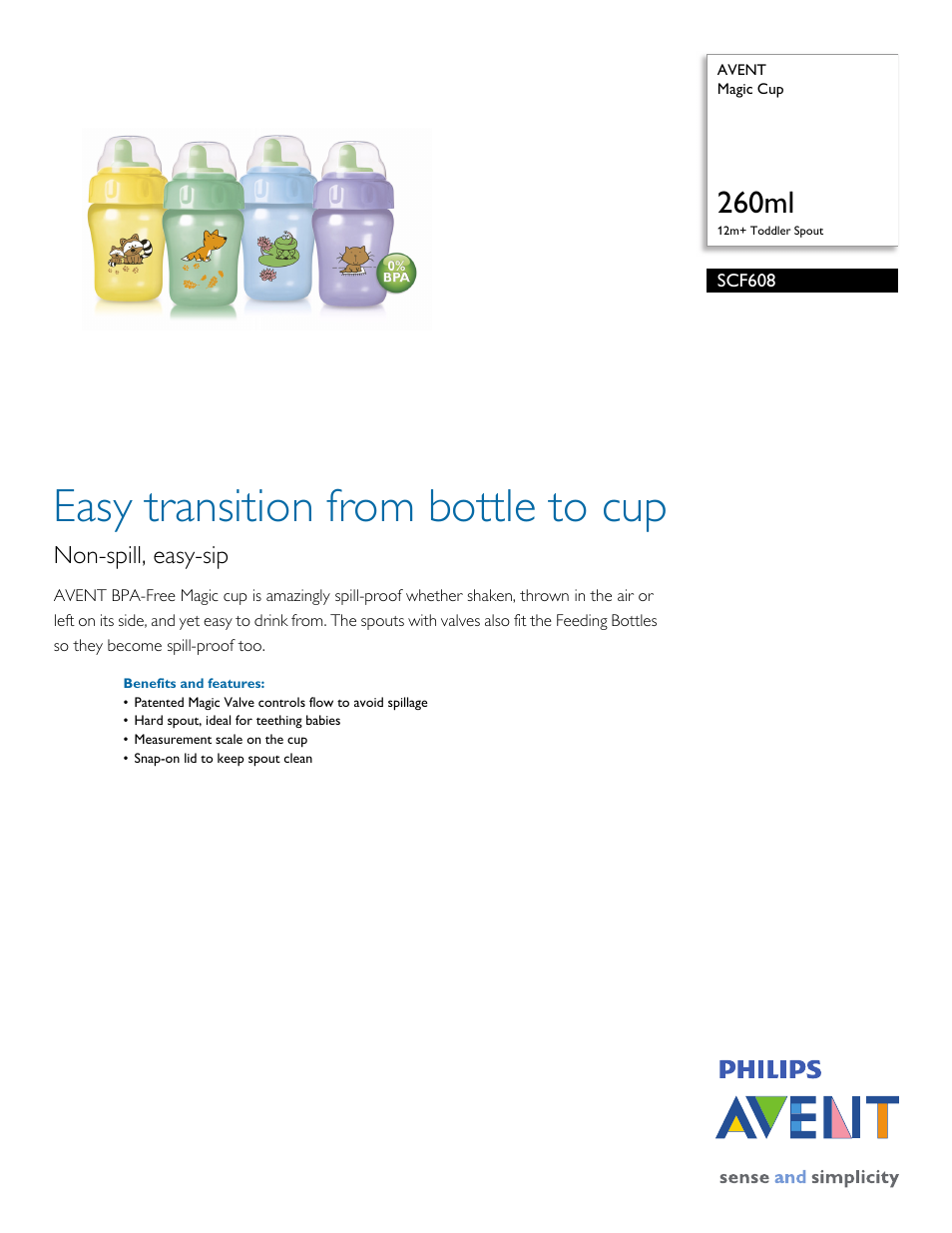 Philips Magic Cup SCF608/01 User Manual | 2 pages