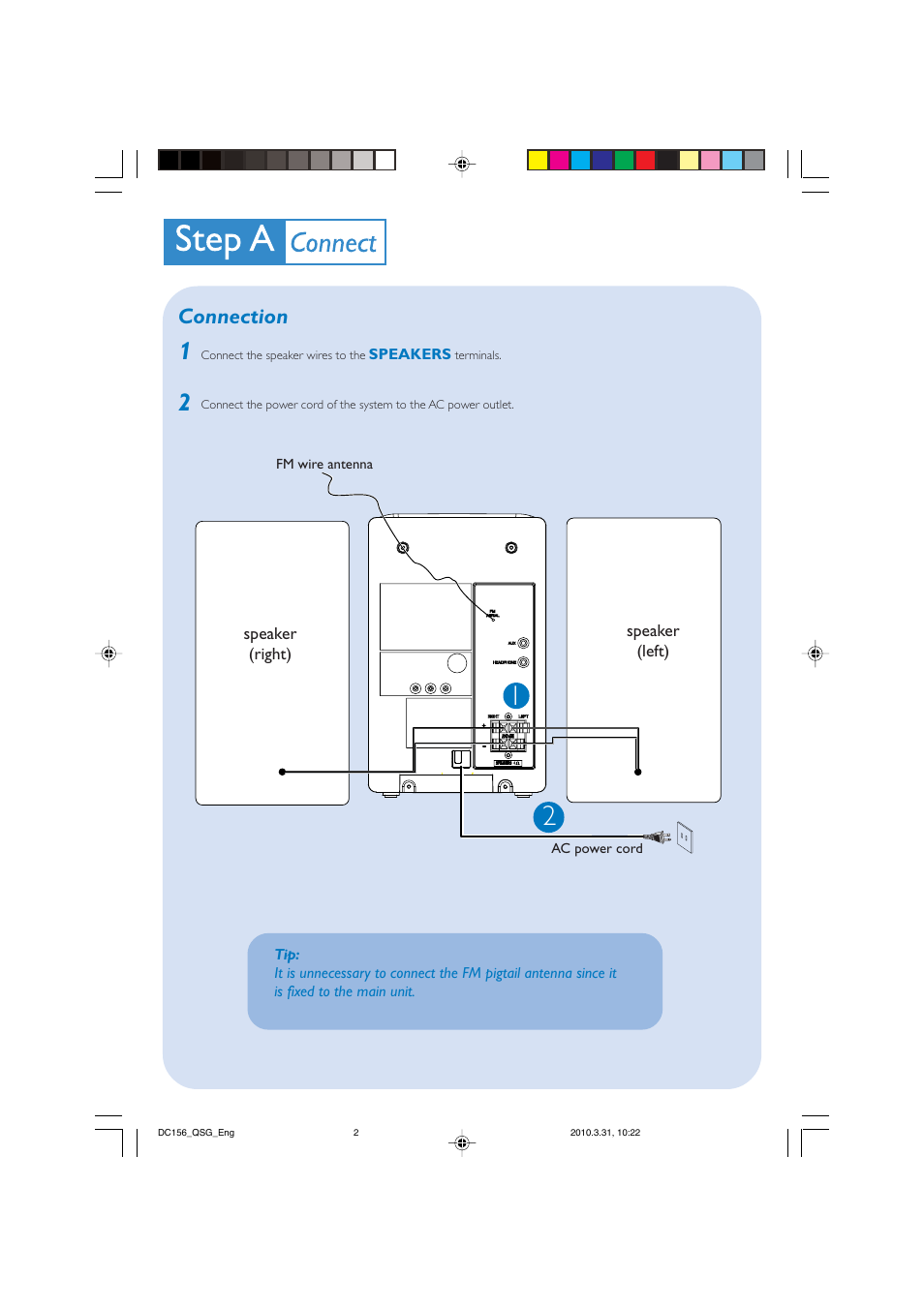 Connection | Philips DC156/37B User Manual | Page 2 / 4