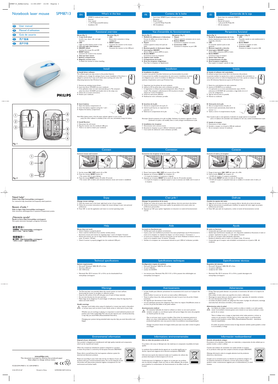 Philips SPM8713 User Manual | 2 pages