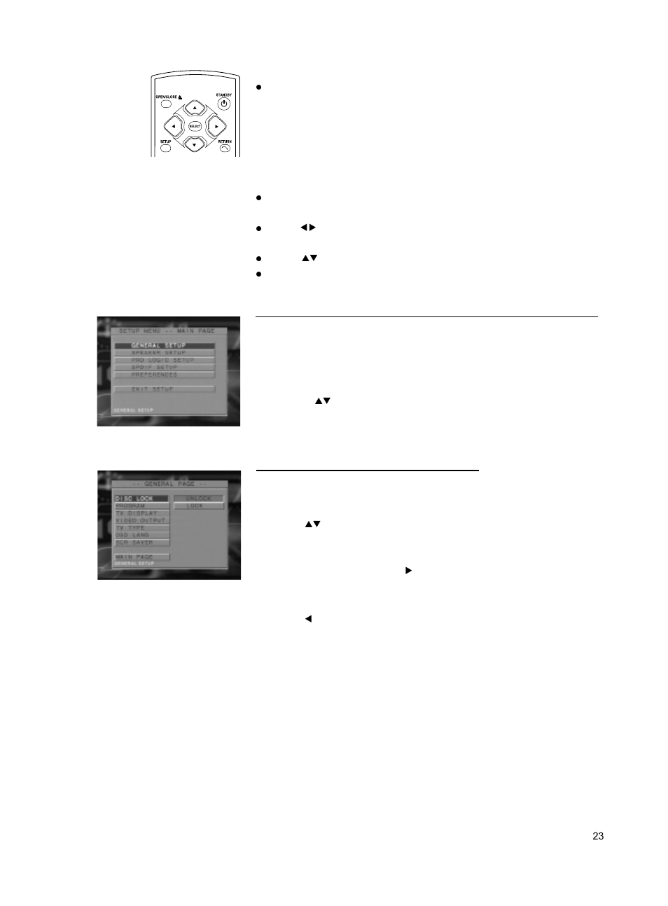 Setup menu general setup menu | Philips DVD762K User Manual | Page 22 / 37