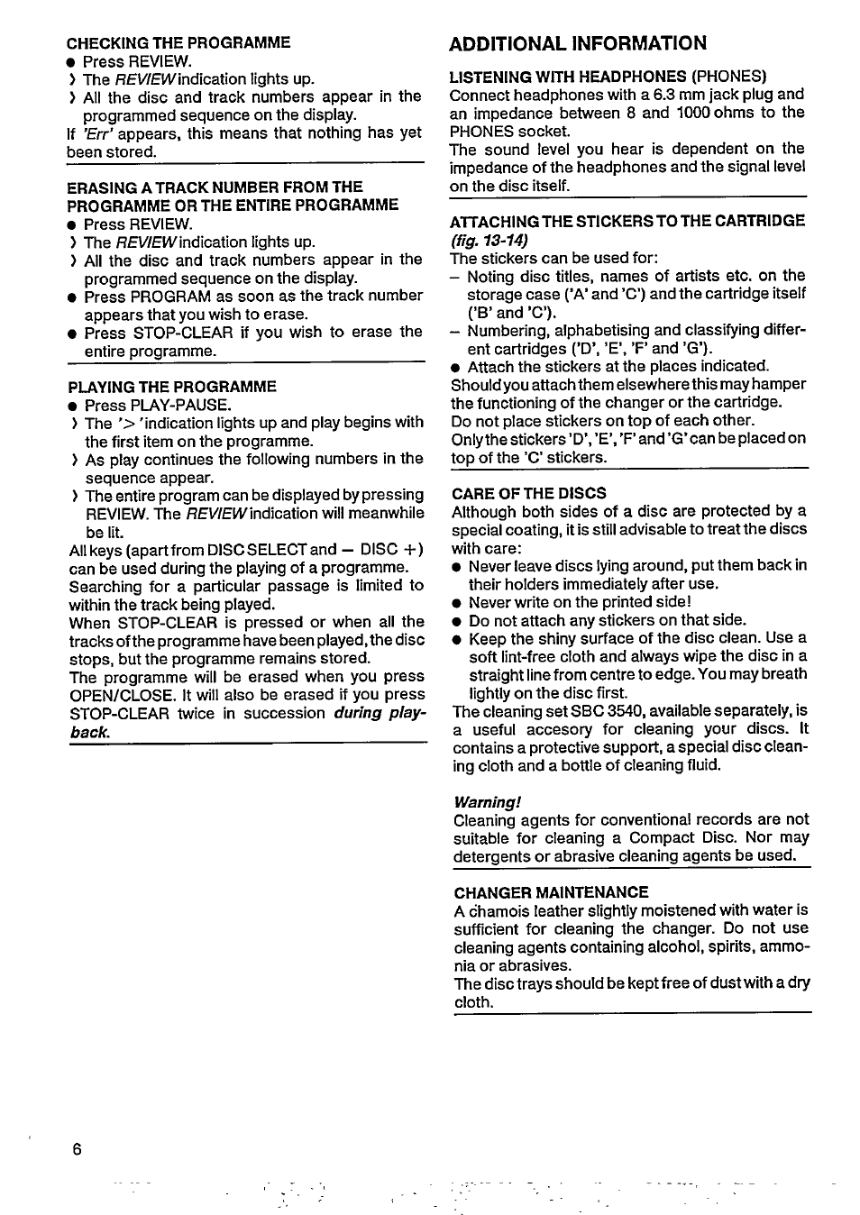 Philips CDC 486 User Manual | Page 6 / 10