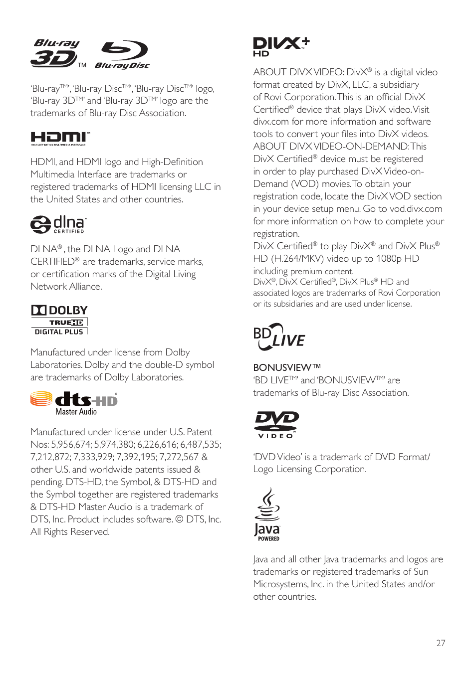 Philips BDP7700 User Manual | Page 27 / 30