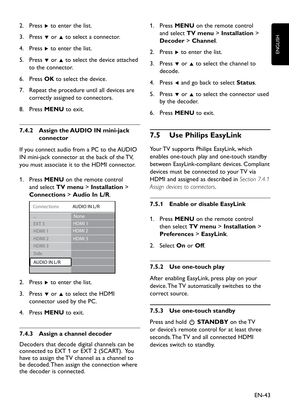 5 use philips easylink, 5 use philips easylink, 7�5 use philips easylink | Philips Remote Starter User Manual | Page 45 / 56