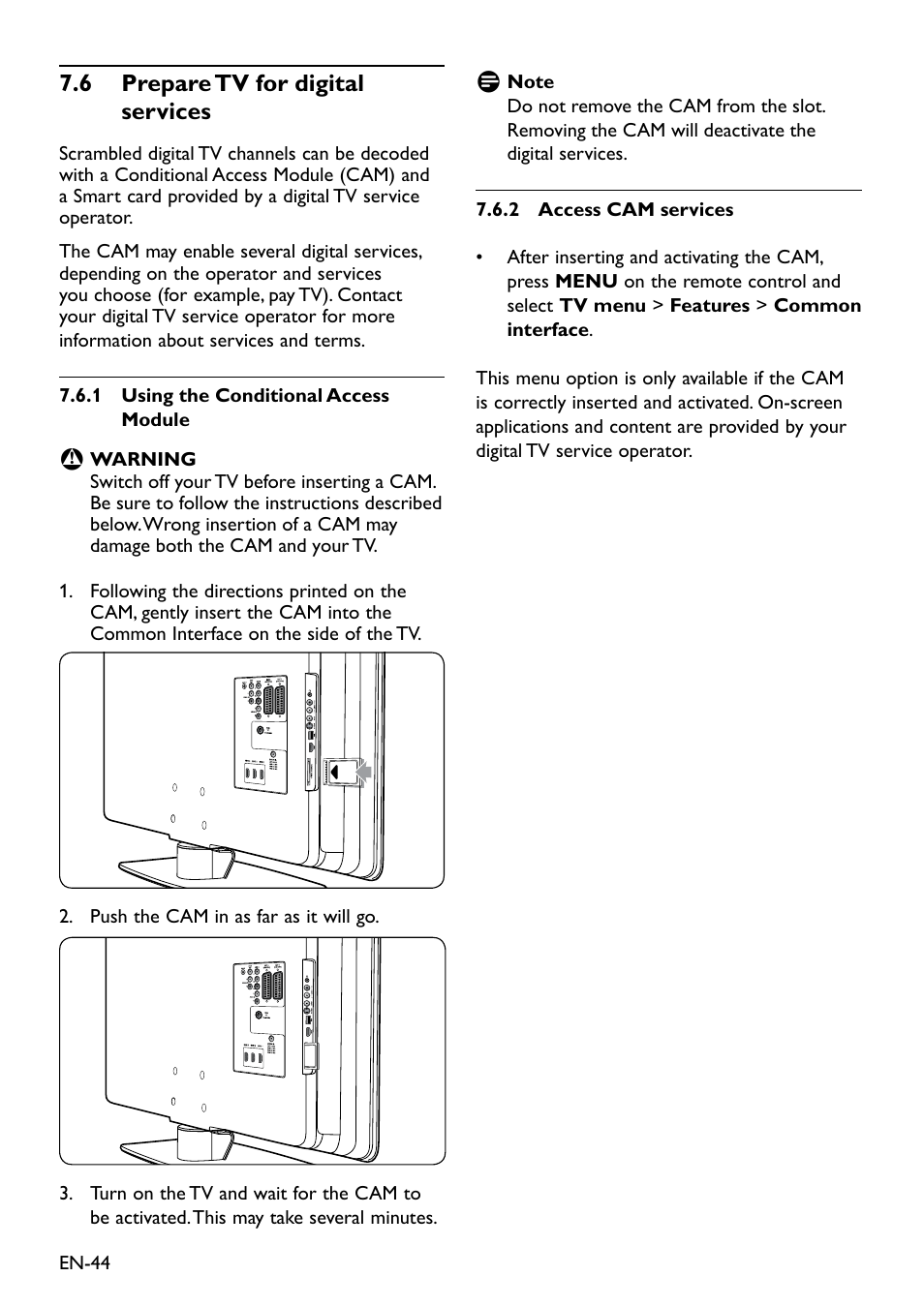 6 prepare tv for digital services, 6 prepare tv for digital services, 7�6 prepare tv for digital services | Philips Remote Starter User Manual | Page 46 / 56