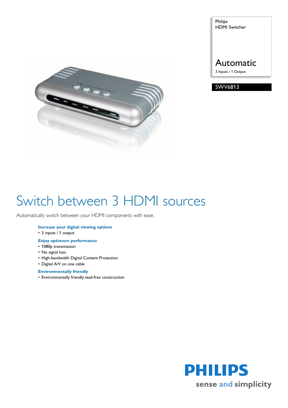 Philips SWV6813/37 User Manual | 2 pages