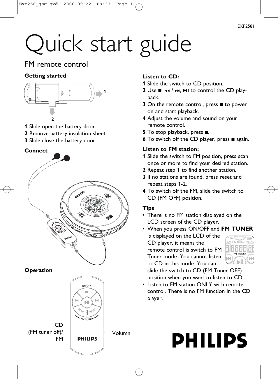 Philips EXP2581 User Manual | 2 pages