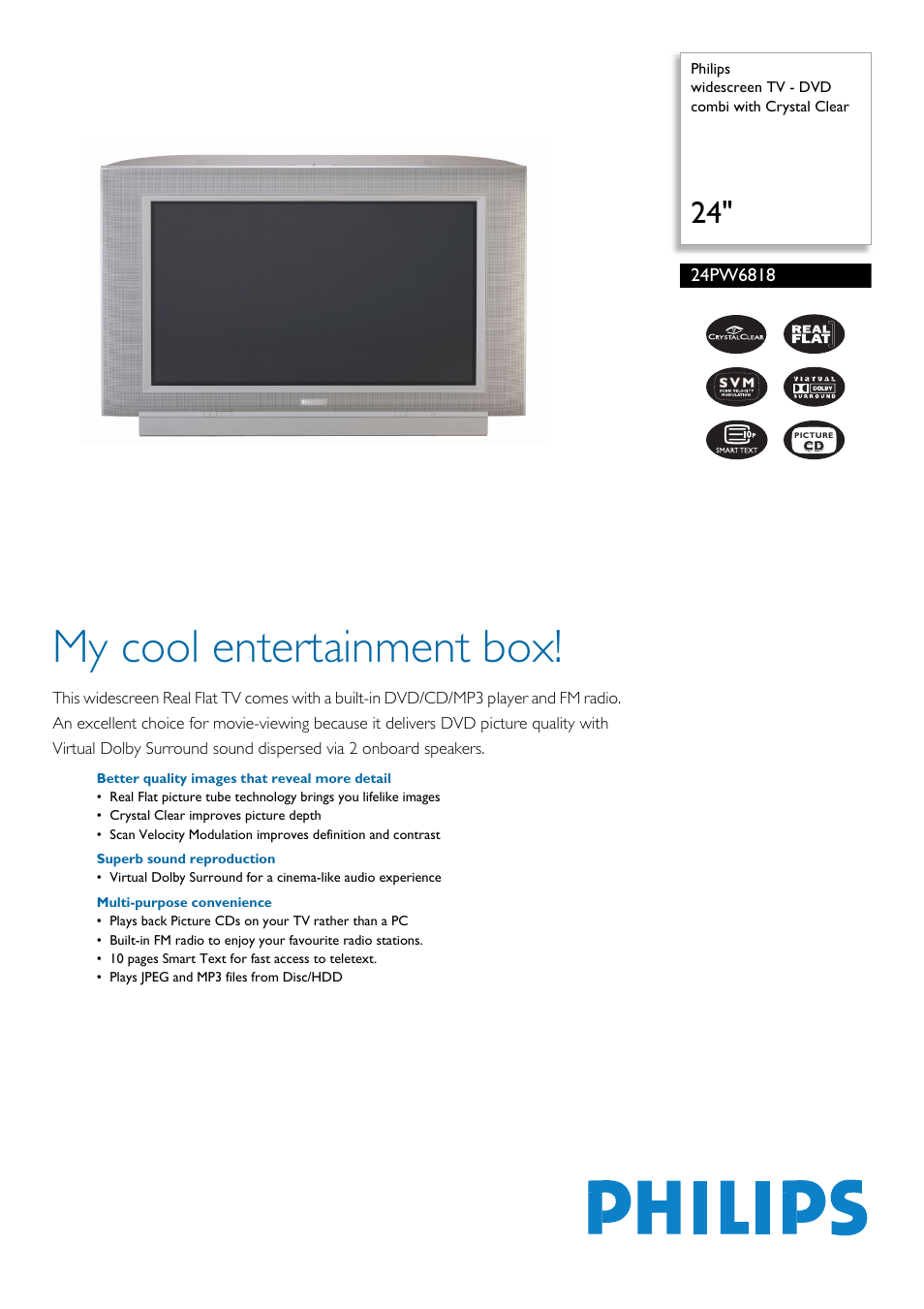 Philips 24PW6818 User Manual | 2 pages
