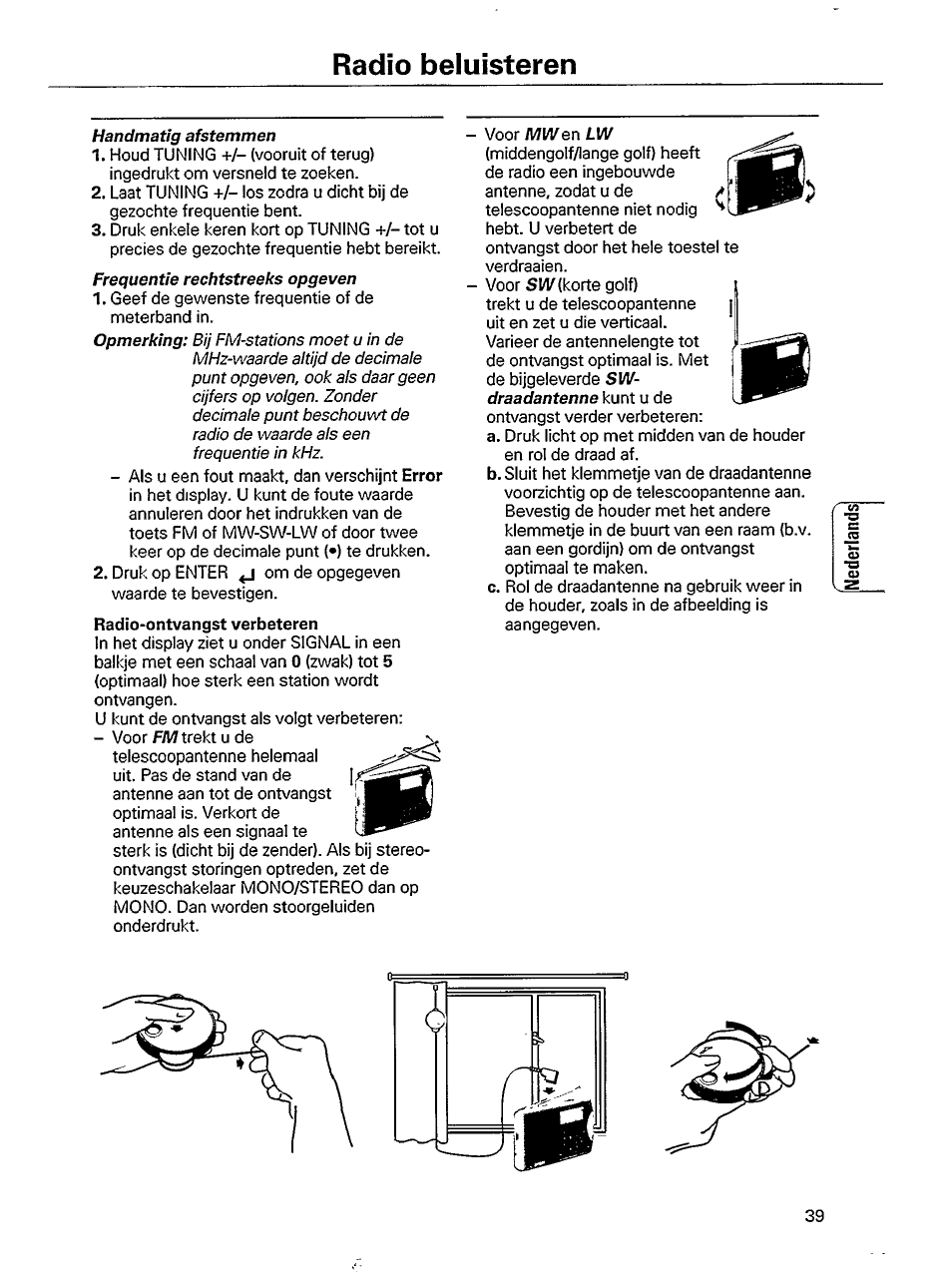 Radio beluisteren | Philips AE 3750 User Manual | Page 7 / 13