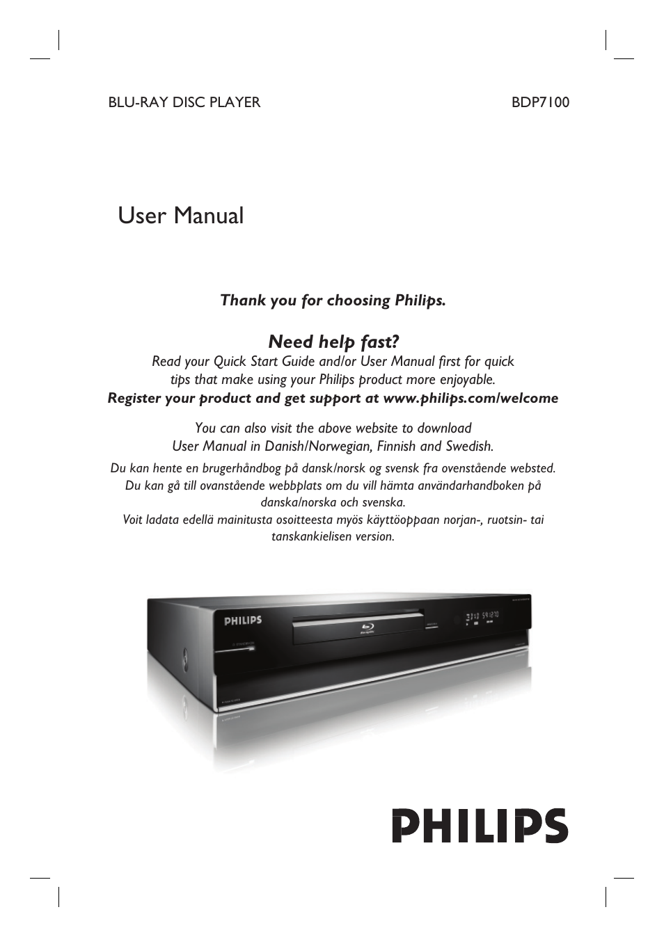 Philips BDP7100 User Manual | 40 pages