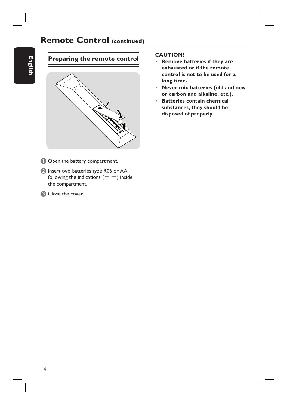 Remote control | Philips BDP7100 User Manual | Page 14 / 40