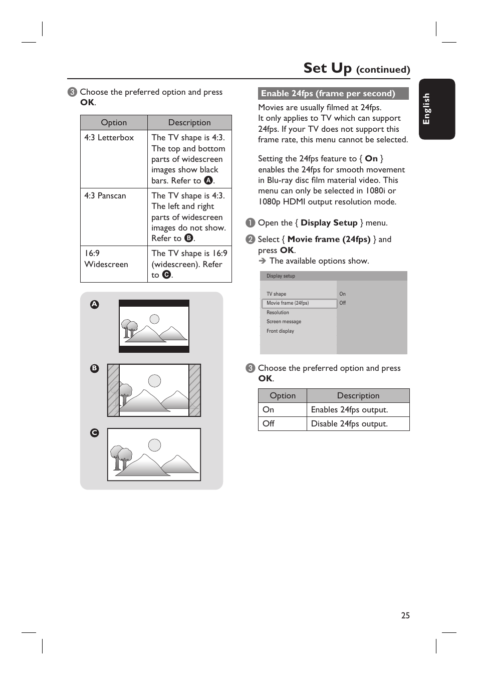 Set up | Philips BDP7100 User Manual | Page 25 / 40