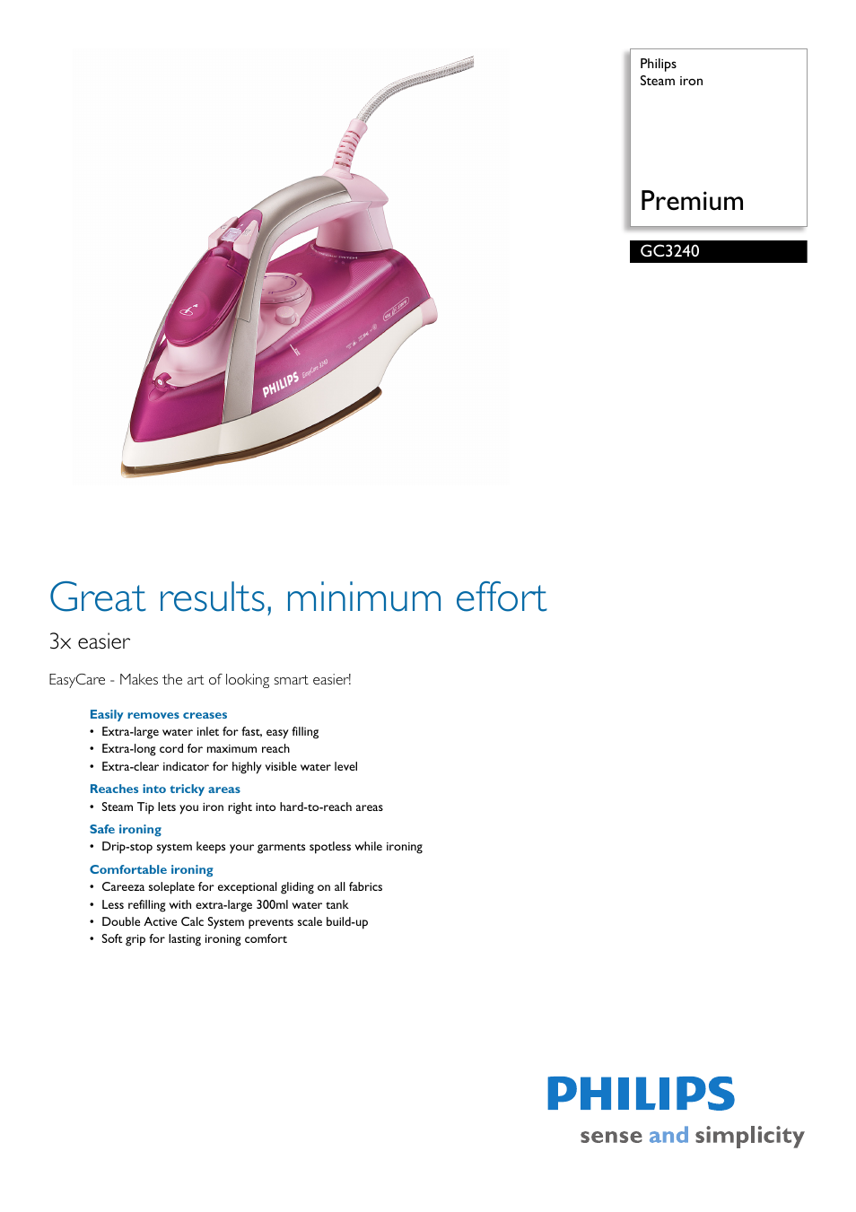 Philips GC3240  EN User Manual | 2 pages