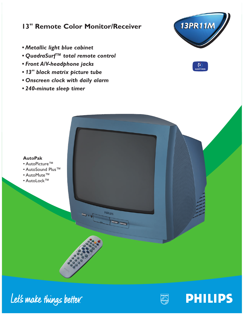 Philips 13PR11M User Manual | 2 pages