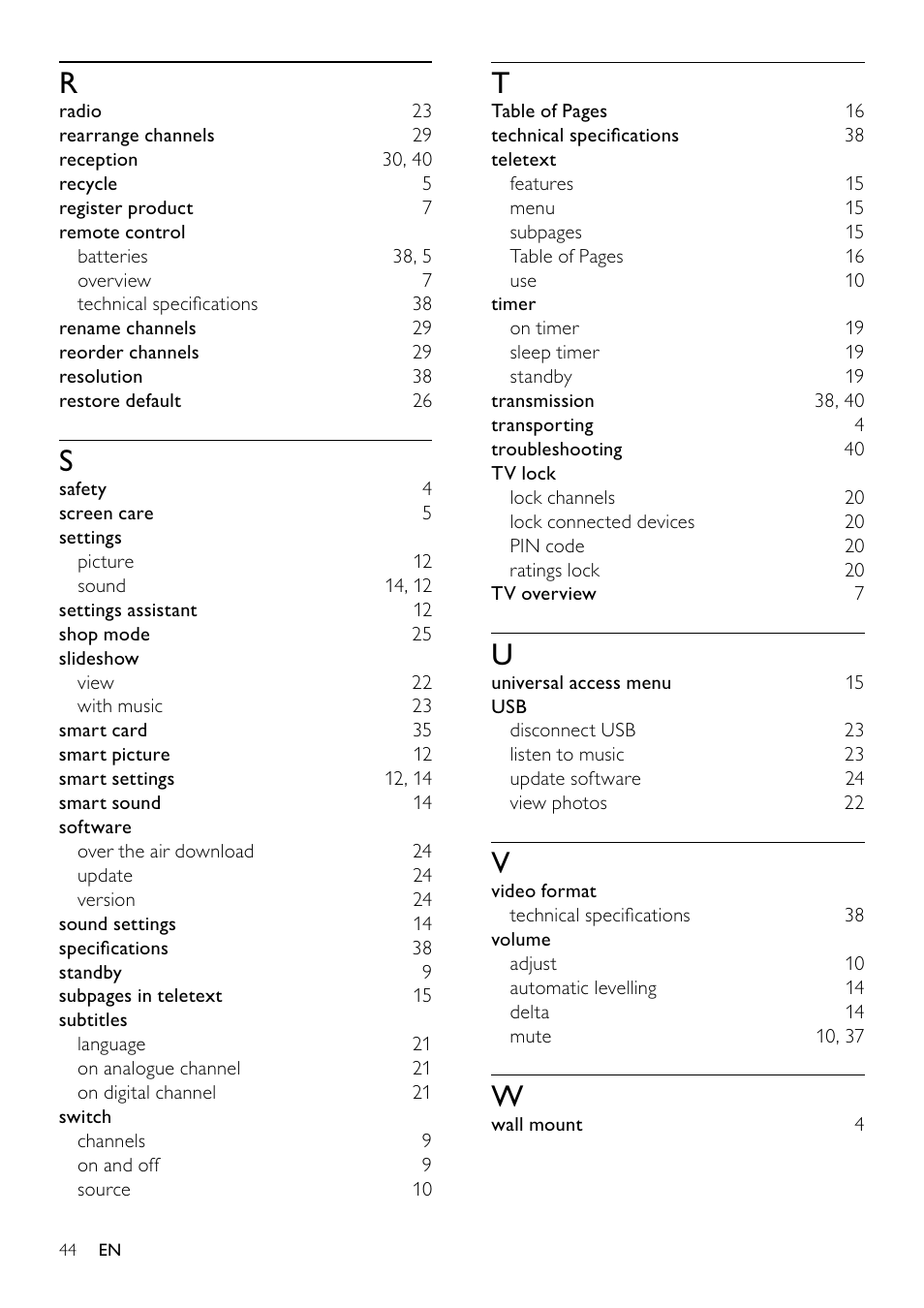 Philips 19PFL3405H/12 User Manual | Page 46 / 49