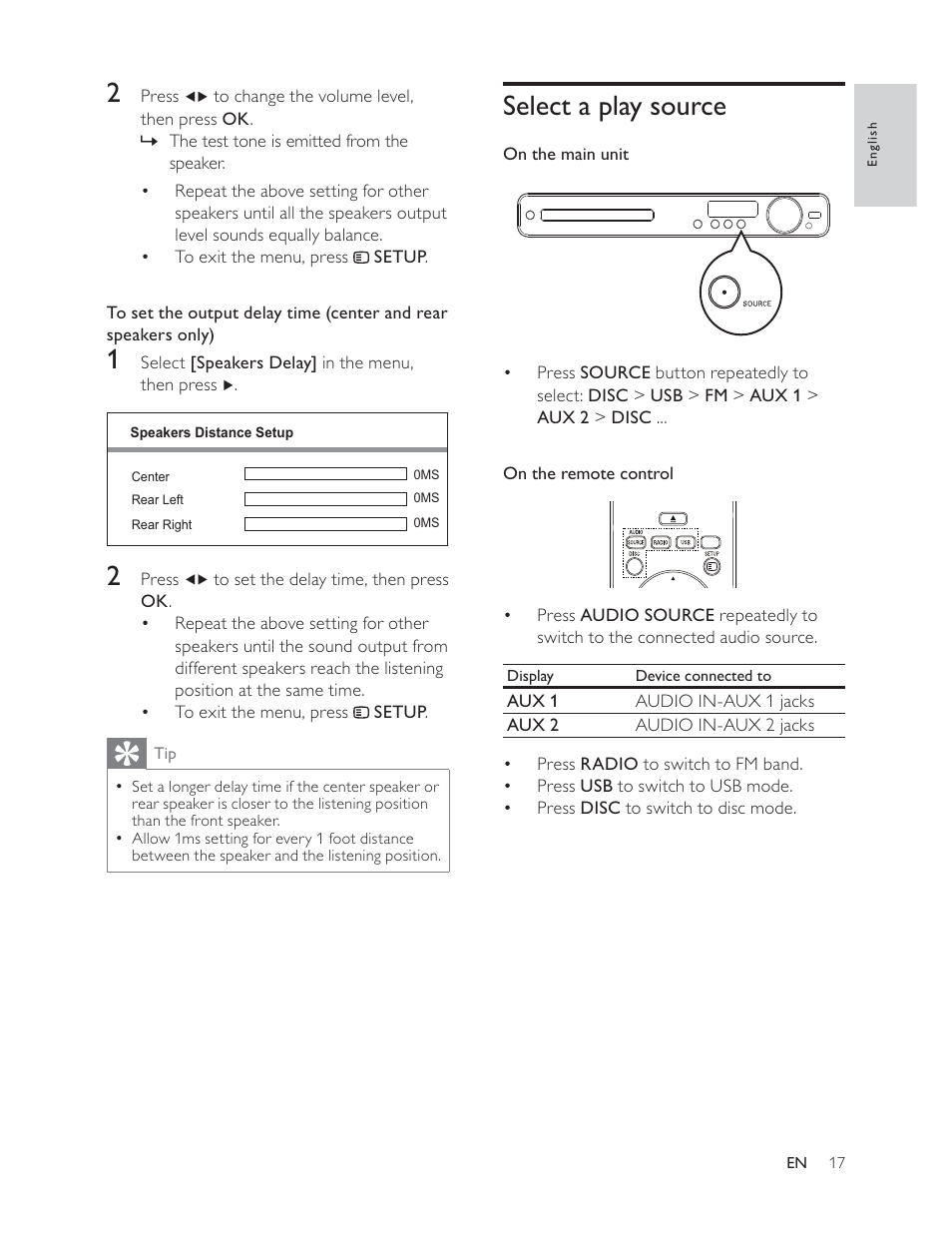 Select a play source | Philips HTS3181 User Manual | Page 17 / 38