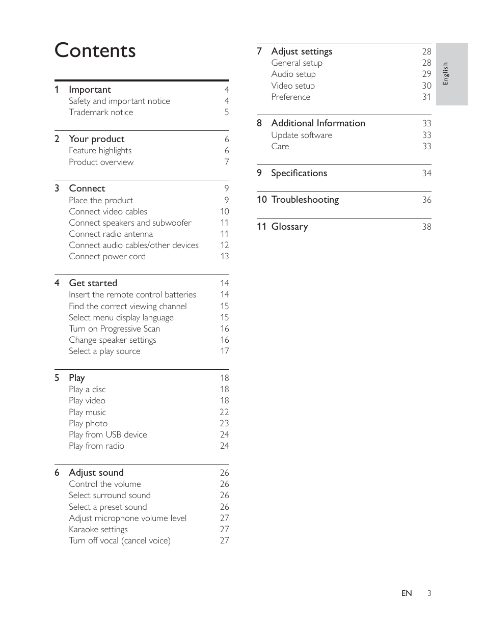 Philips HTS3181 User Manual | Page 3 / 38