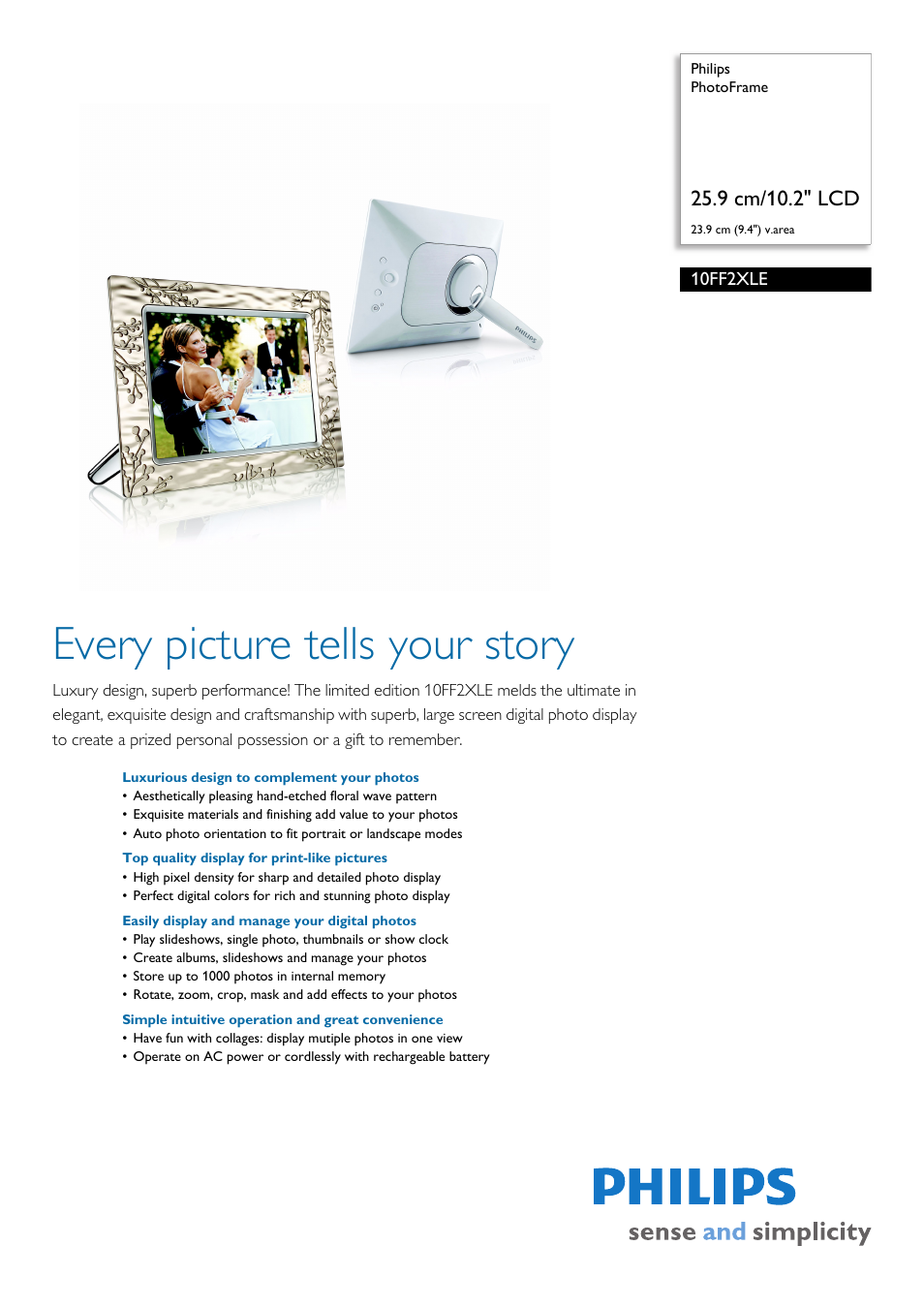 Philips 10FF2XLE User Manual | 3 pages