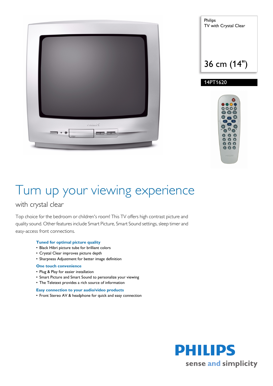 Philips 14PT1620 User Manual | 2 pages