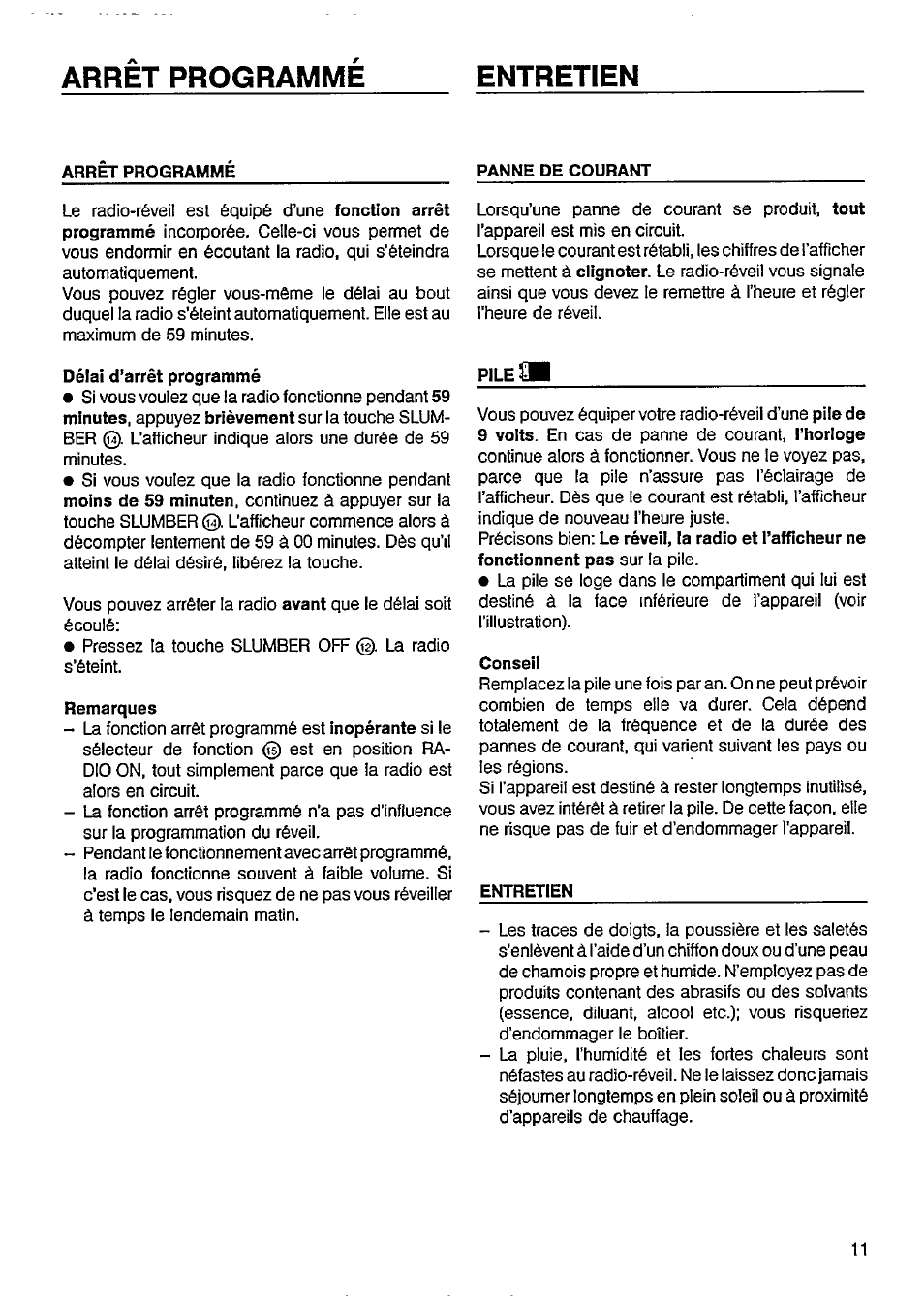 Arret programme entretien | Philips AJ3602 User Manual | Page 7 / 10