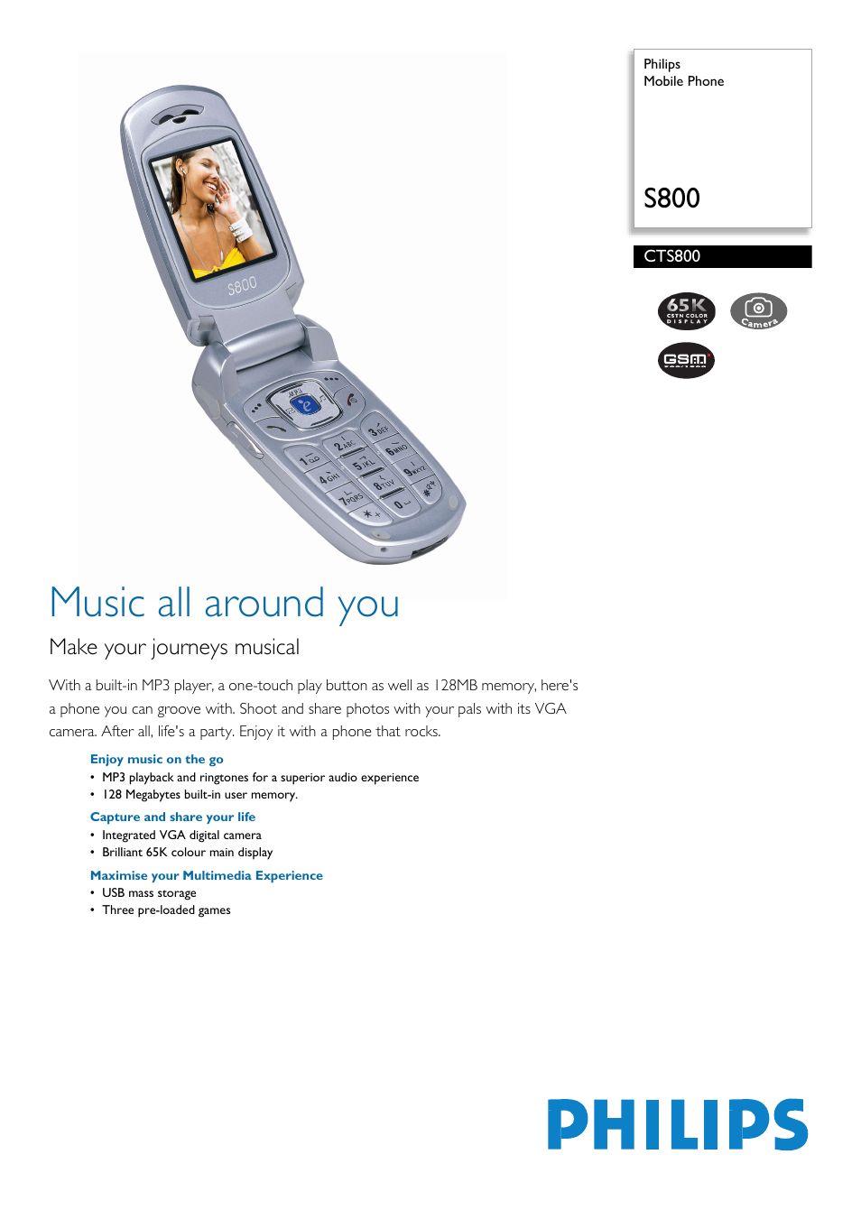 Philips CTS800 User Manual | 2 pages