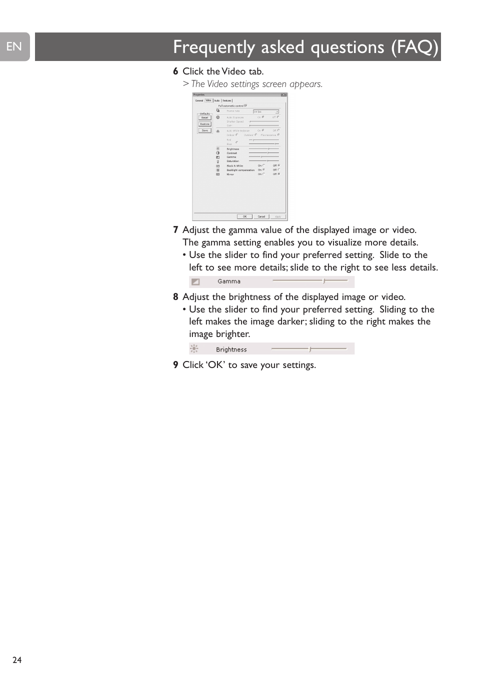 Frequently asked questions (faq) | Philips SPC530NC User Manual | Page 24 / 28